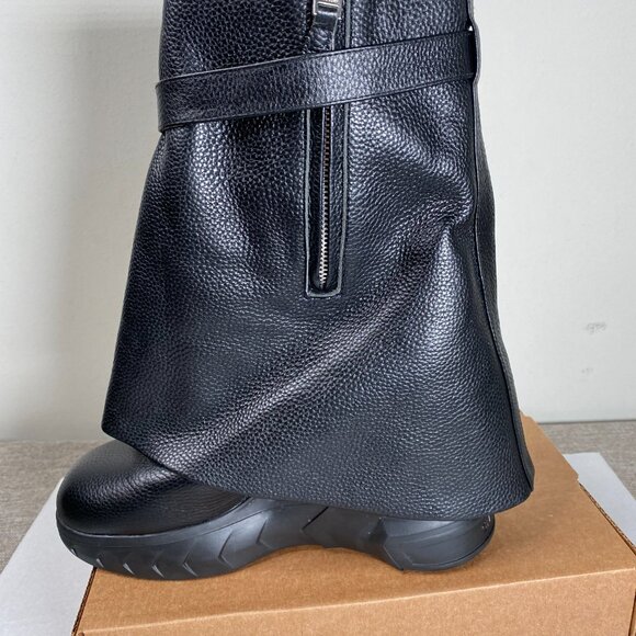 Givenchy Shark Lock Biker Ankle Boots Women's US 8 Black Calf Leather READ PLS - Picture 4 of 16